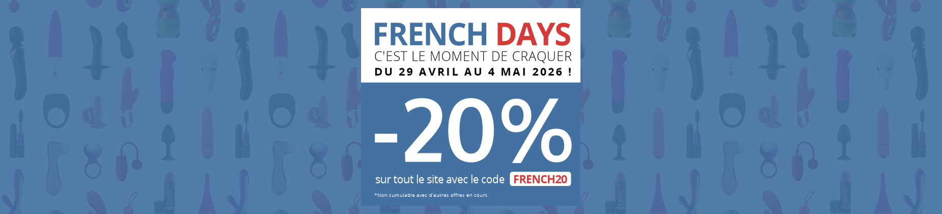 Promo French Days 2026 – 20% de réduction sur tout Ruedesplaisirs