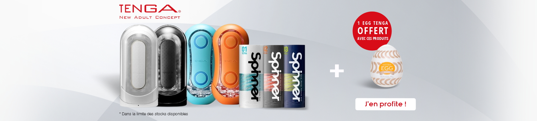 un masturbateur Egg offert pour l\'achat d\'un Tenga Flip ou Spinner.