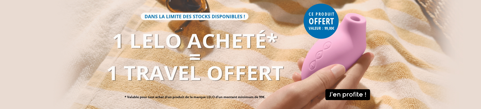 Offre promotionnelle : un LELO SONA Travel offert pour tout achat LELO de 99€ minimum