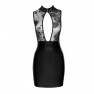 Robe courte F241 powerwetlook et tulle brodé - photo 4