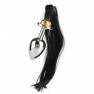 Plug Anal Acier Black Hair Pony Tail Rosebud - photo 0