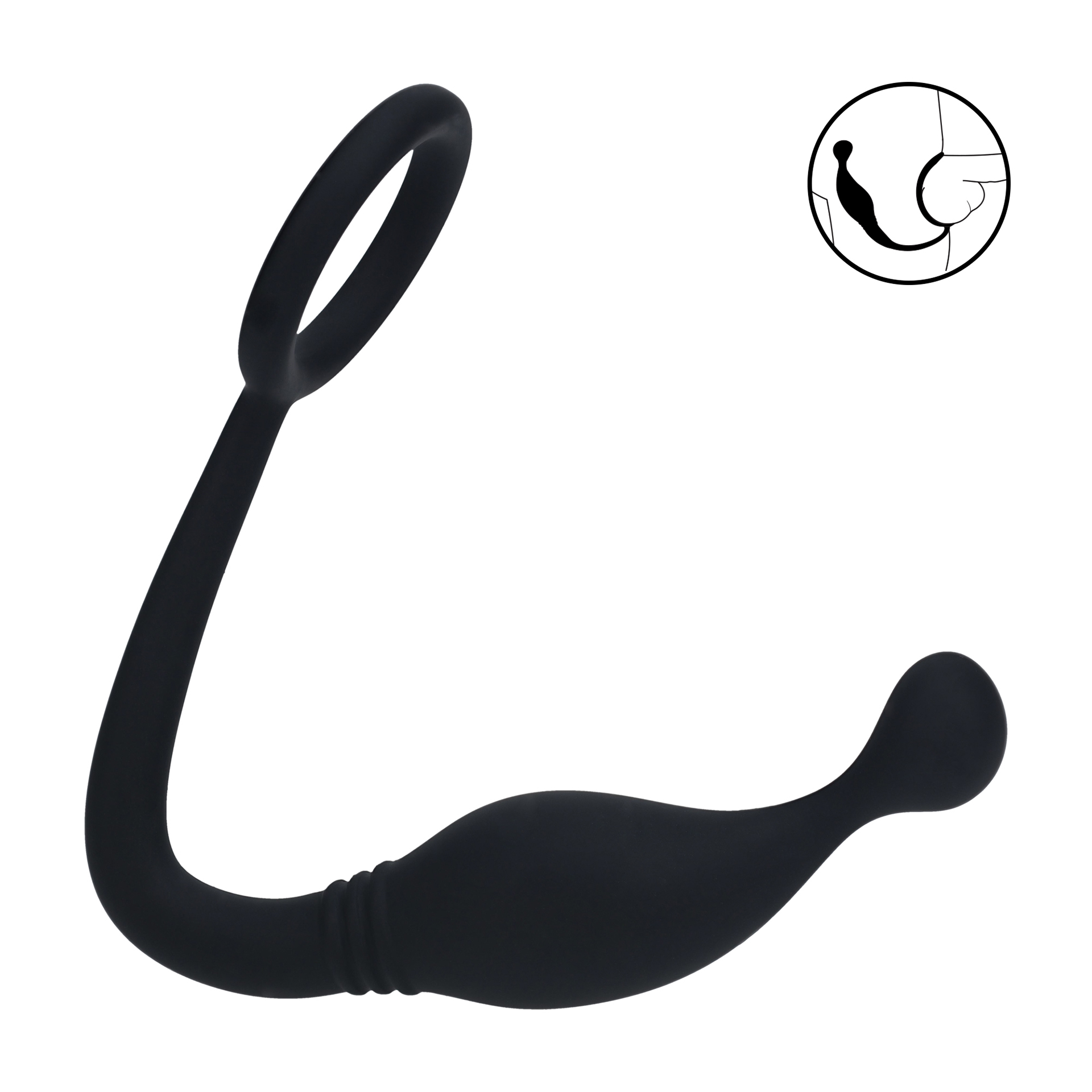 Cockring avec Stimulateur Prostatique Silicone Medium