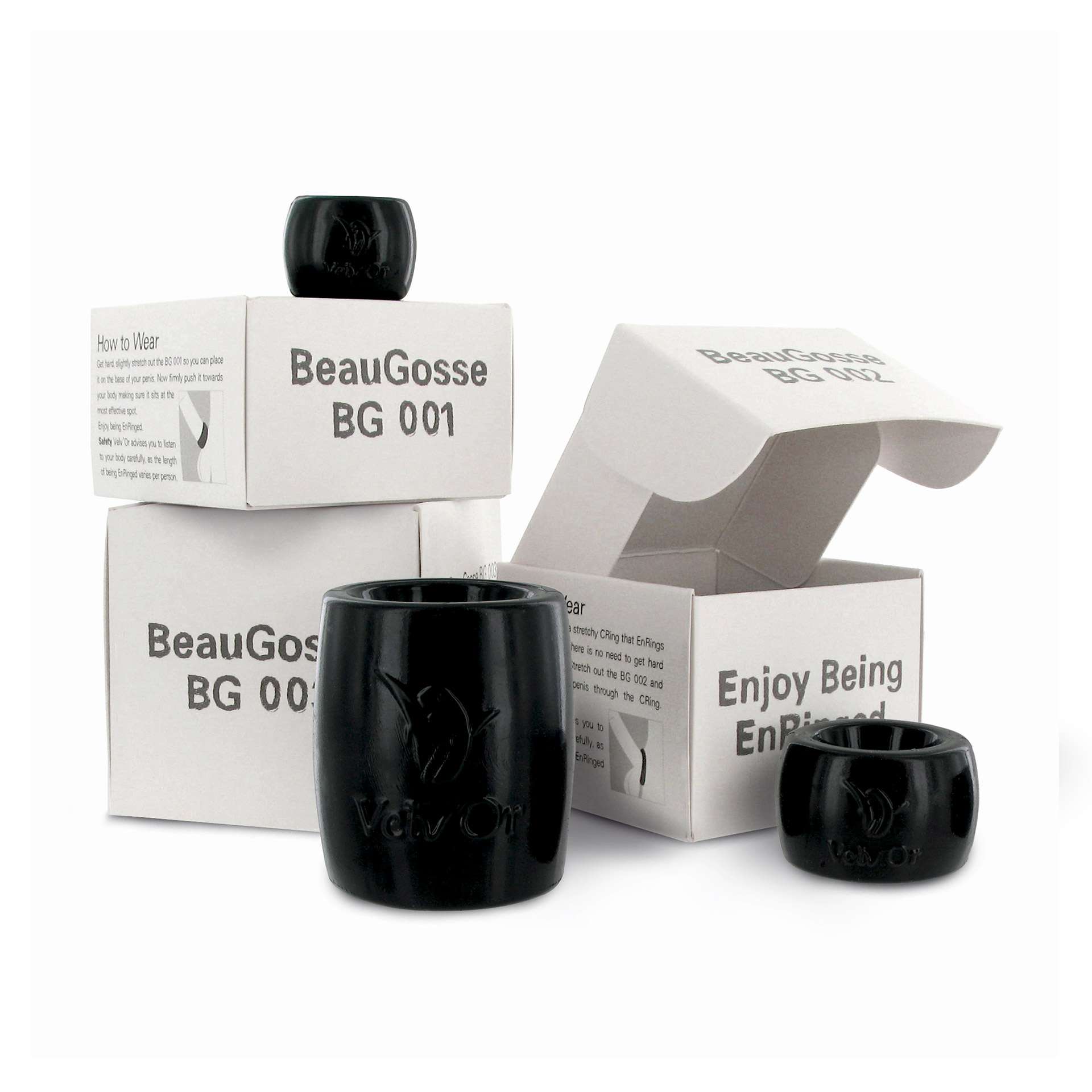 Coffret Beau Gosse - 3 anneaux cockring et ballstretcher