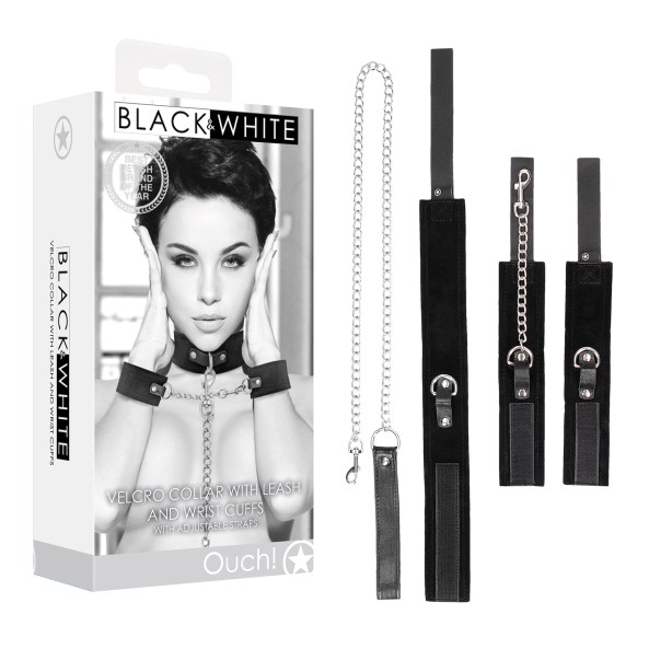 Collier Velcro avec laisse et menottes