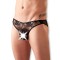 Slip Dentelle Florale Noir Taille S