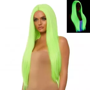 Perruque cheveux extra longs luminescente Vert