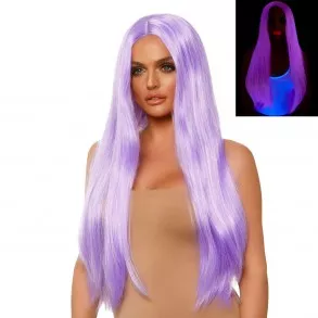 Perruque cheveux extra longs luminescente Violet