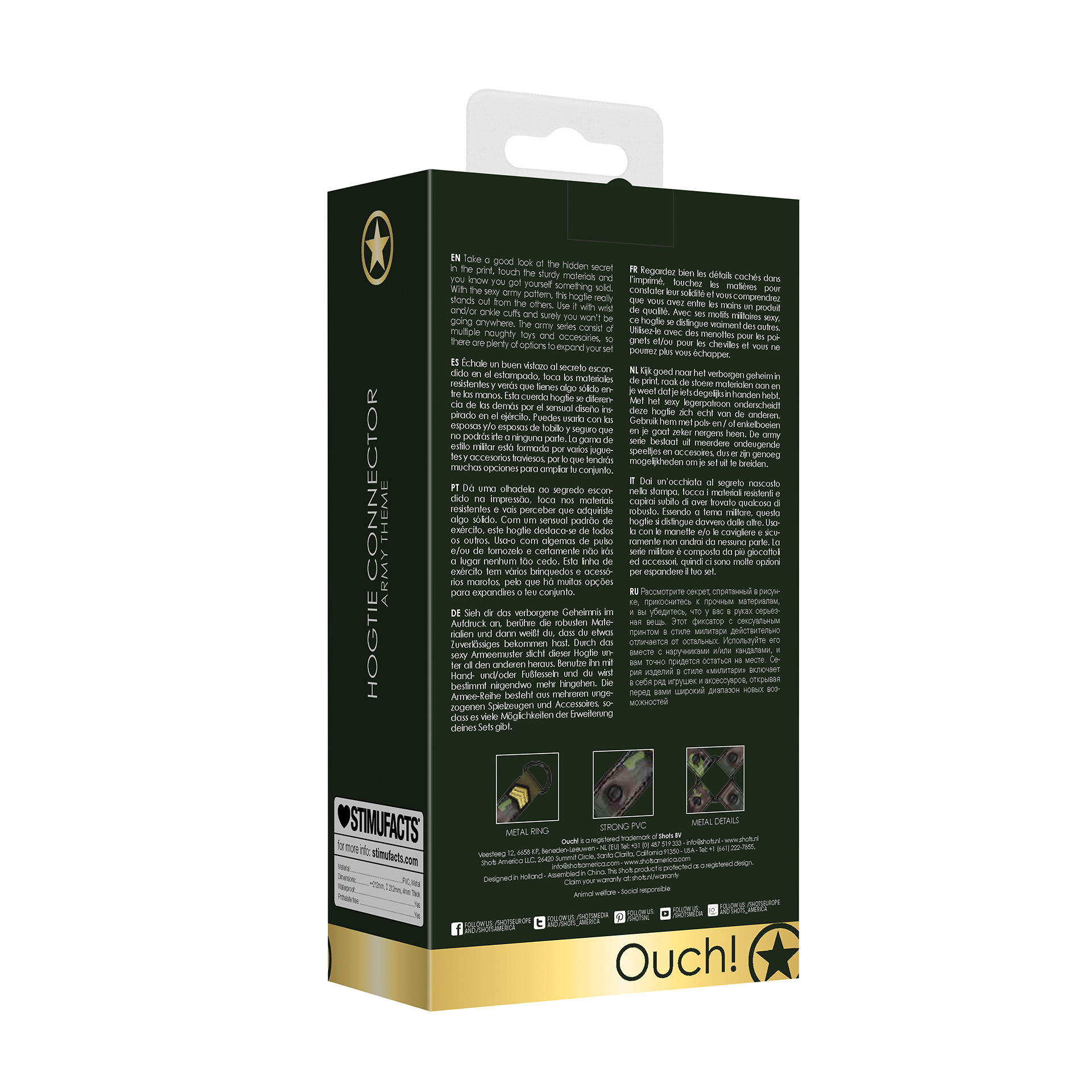 Kit SM & Bondage Thème Armée Hogtie De La Marque OUCH - Neuf, Pour Adultes, Unisexe