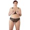 Ensemble 2 Pièces Grande Taille Soutien-Gorge et String Perles Ouverts Noir Taille L