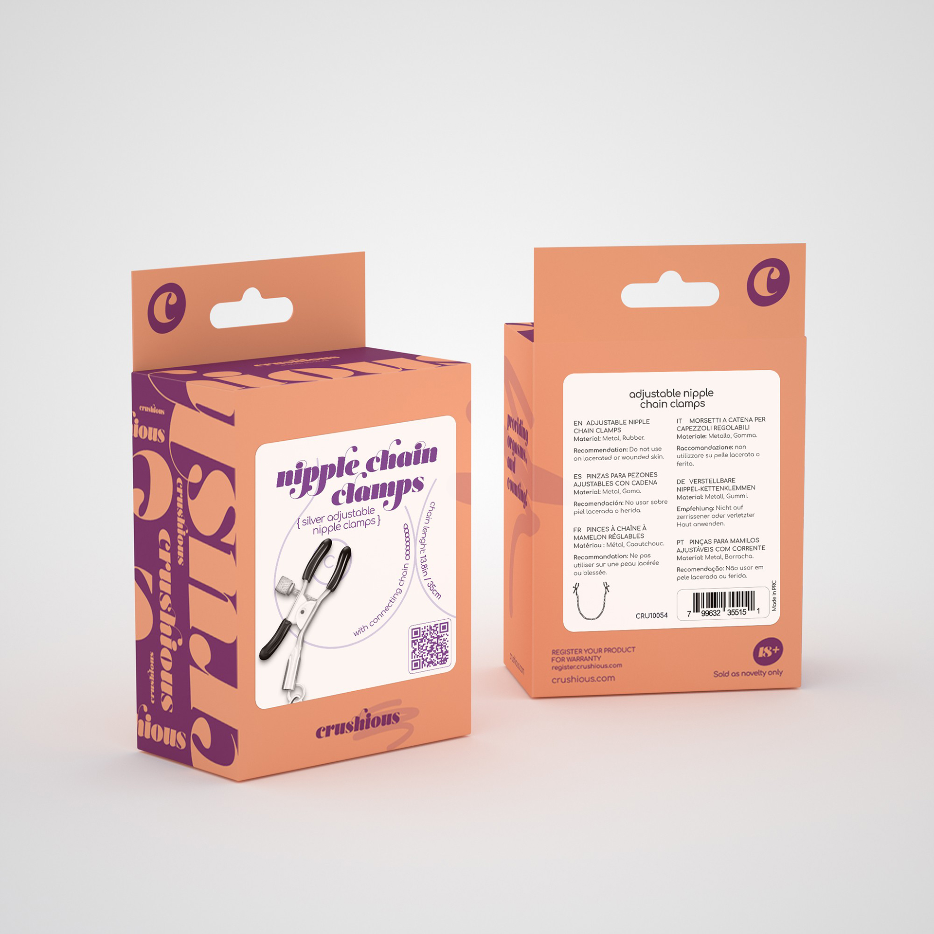 Pinces à Tétons Chaînettes SM & Bondage - Marque CRUSHIOUS - Neuf Pour Jeux érotiques