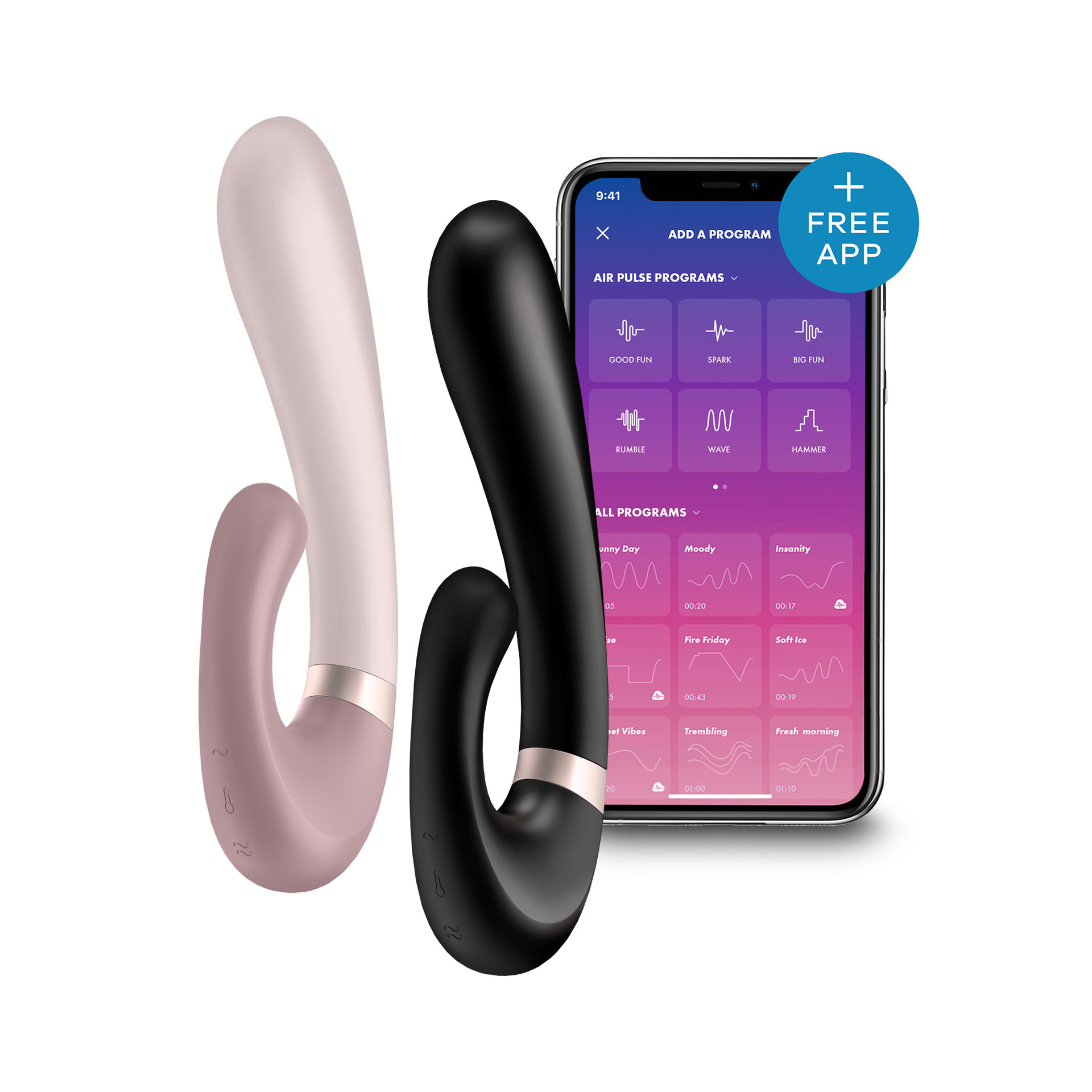 Stimulateur Clitoris et Point-G Chauffant et Connecté Heat Wave