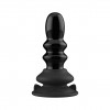 Plug Anal Vibrant Ribbly en Verre Noir