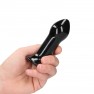 Plug Anal Vibrant Pluggy en Verre Noir - photo 3