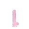 Gode avec Testicules Crystal Clear 15 cm Rose