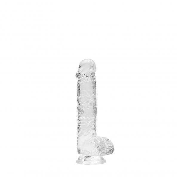 Gode avec Testicules Crystal Clear 15 cm