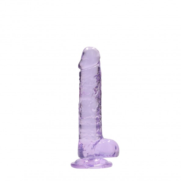 Gode avec Testicules Crystal Clear 17 cm