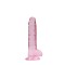 Gode avec Testicules Crystal Clear 17 cm Rose