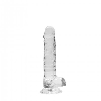 Gode avec Testicules Crystal Clear 17 cm Image