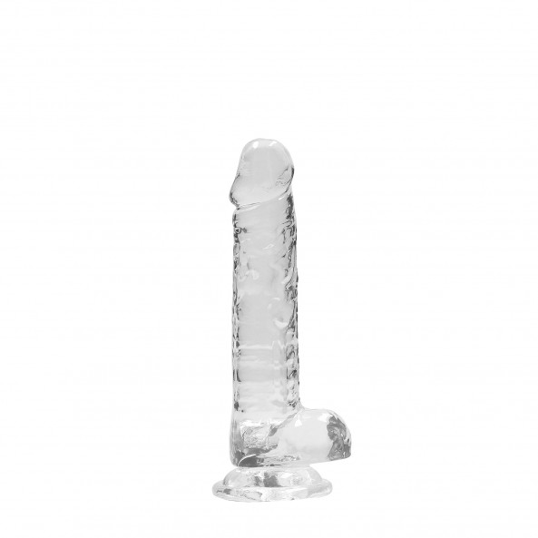 Gode avec Testicules Crystal Clear 17 cm