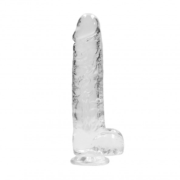 Gode avec Testicules Crystal Clear 22 cm