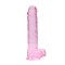 Gode avec Testicules Crystal Clear 25,4 cm Rose