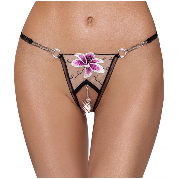 String Ouvert Fleur et Perles