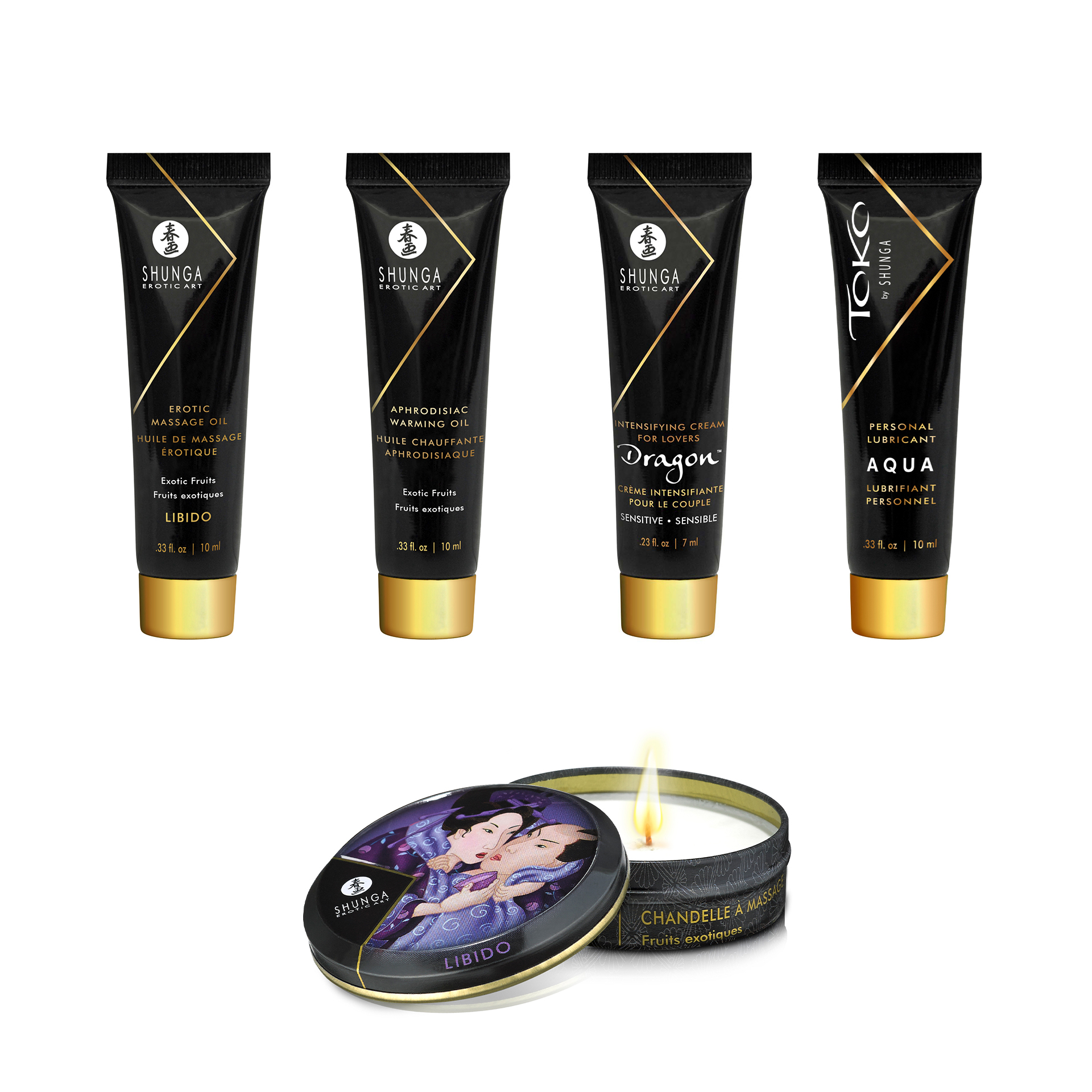 Huile De Massage Shunga Effet Thermique - Parfum Fruits Exotiques 100ml - Neuf - Garantie 2 Ans