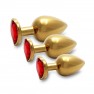 Plug bijou Métallique Cœur Gold - Rubis - photo 1