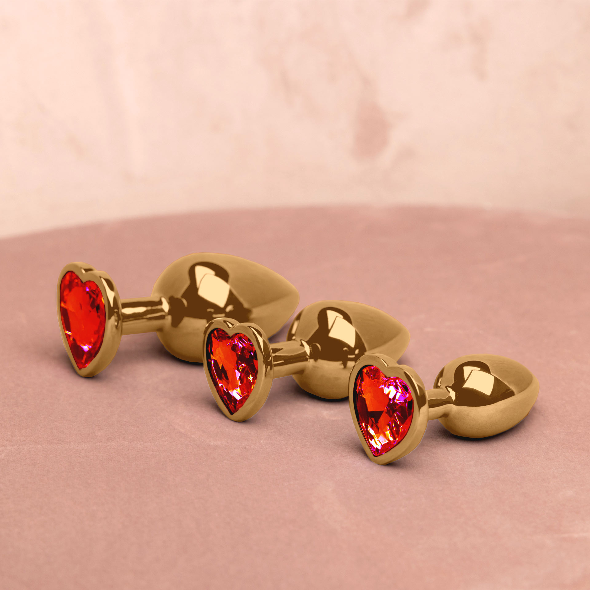 Lot De 3 Plugs Anaux Cœur Rouge - Jouet érotique Adulte Homme/femme - Neuf