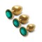Plug bijou Métallique Rond Gold - Emeraude Vert Large