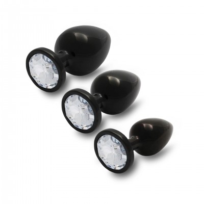 Plug bijou Métallique Rond Gunmetal - Diamant Image
