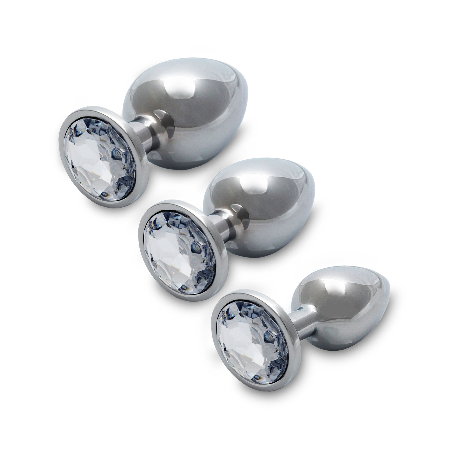 plug anal avec diamant Plug Anal - Acier Inoxydable - Nervuré À Diamant