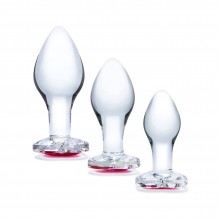 Kit 3 Bijoux Intimes Heart Jewel Glass Training