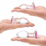 Kit 3 Plugs Anal Heart Jewel Glass Training - photo 3