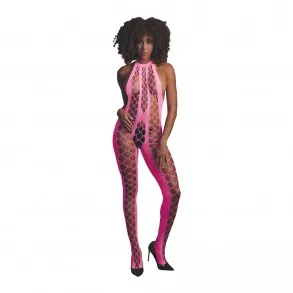 Catsuit Fluo Dos Nu Ouvert Rose