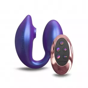 Stimulateur Clitoris et Point-G Télécommandé Wonderlover Iridescent Bleu