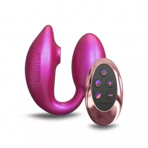 Stimulateur Clitoris et Point-G Télécommandé Wonderlover Iridescent Rose
