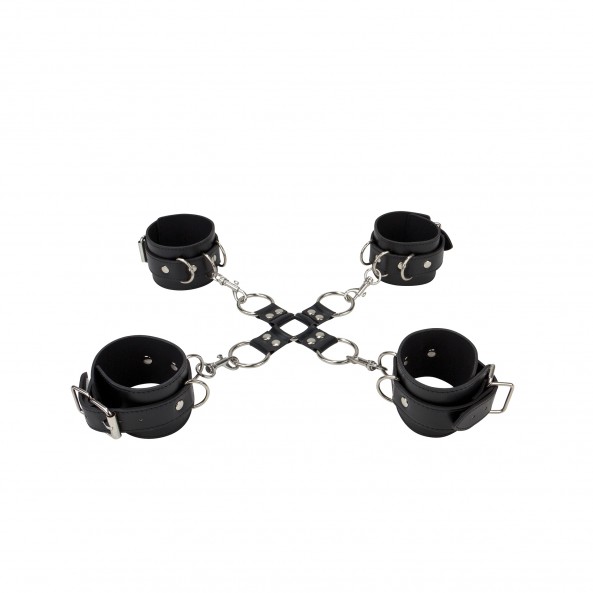 Hog Tie Cuir Leather Hand And Legcuffs