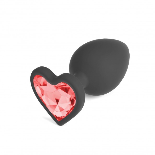 Plug Anal Large Cuore avec 4 Strass Cœur Interchangeables